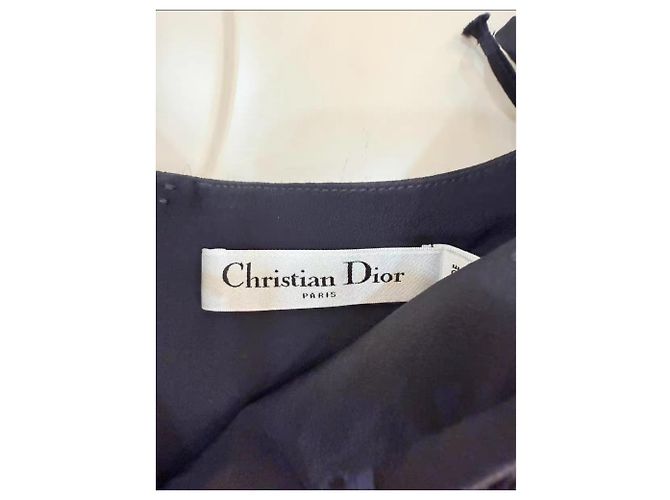 Autre Marque Dior Kleid aus Wolle Navy Blau Marineblau - Ansicht 3