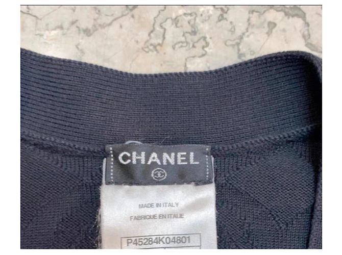 Malha Chanel de algodão preta Preto - vista 4