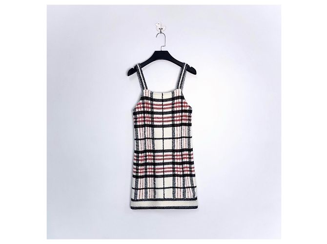 Autre Marque Dior Slip Dress Karo Weiß Rot Strick Mehrfarben - Ansicht 2
