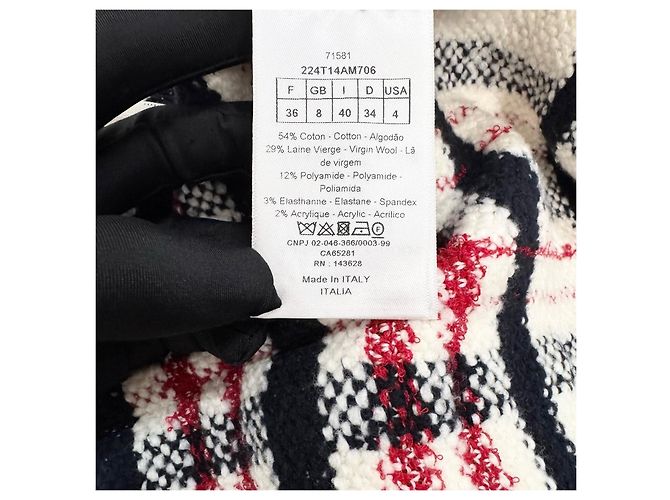Autre Marque Dior Slip Dress Karo Weiß Rot Strick Mehrfarben - Ansicht 5