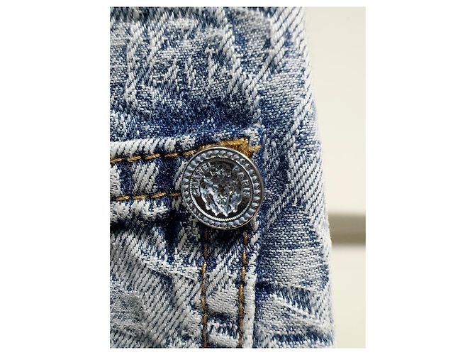 Vaqueros Chanel de Denim Talle Alto Detalle Camelia Multicolor - vista 3