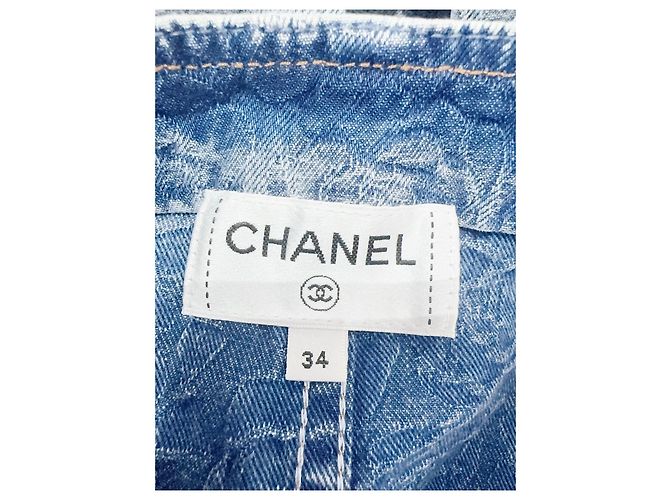 Vaqueros Chanel de Denim Talle Alto Detalle Camelia Multicolor - vista 5