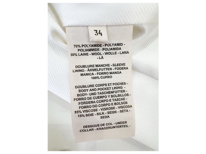 Abrigo Hermès Blanco de Poliamida Talla 34 Multicolor - vista 4