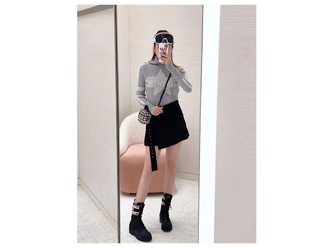 Autre Marque Saia curta Dior com bainha irregular Multicor - vista 5