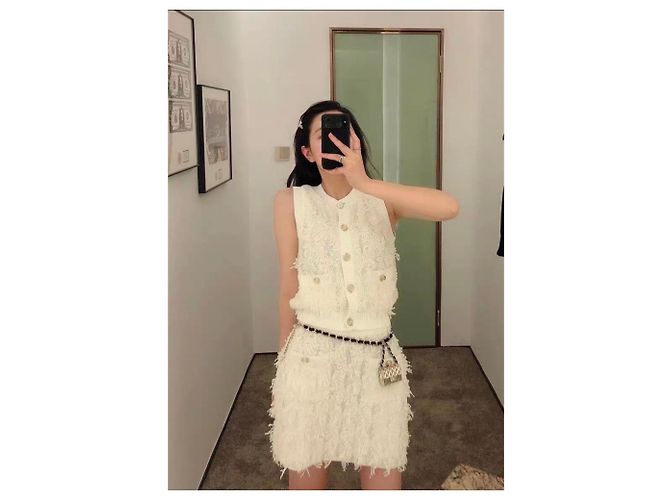 Chanel Rock aus Leinen mehrfarbig Größe 38 Mehrfarben - Ansicht 5