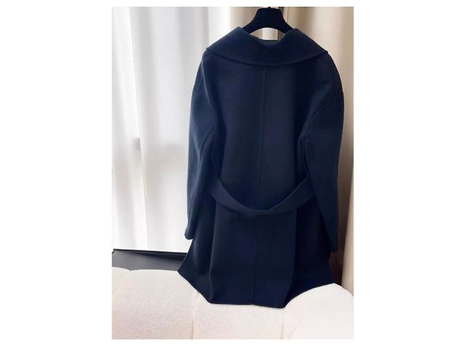 Hermès Mantel aus Kaschmir in Navy Größe 38 Marineblau - Ansicht 2