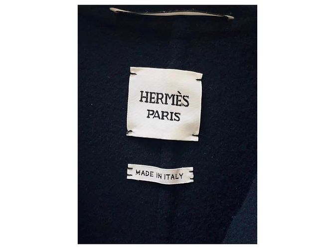 Hermès Mantel aus Kaschmir in Navy Größe 38 Marineblau - Ansicht 4