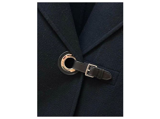 Hermès Mantel aus Kaschmir in Navy Größe 38 Marineblau - Ansicht 5
