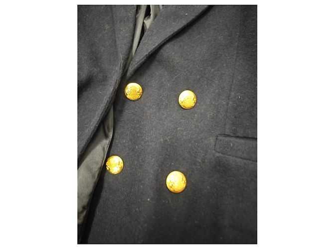 Ganni Wool Coat Navy Blue - view 2