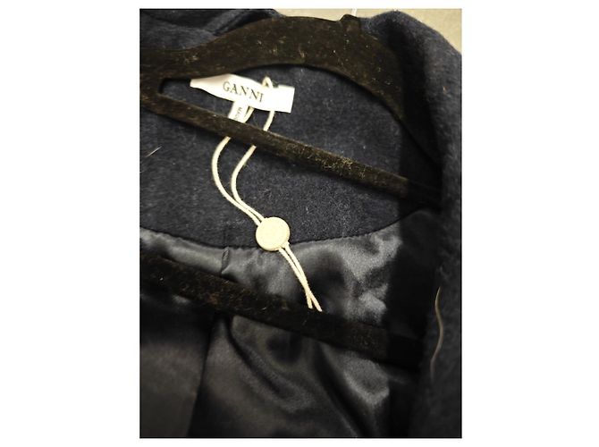 Ganni Wool Coat Navy Blue - view 4