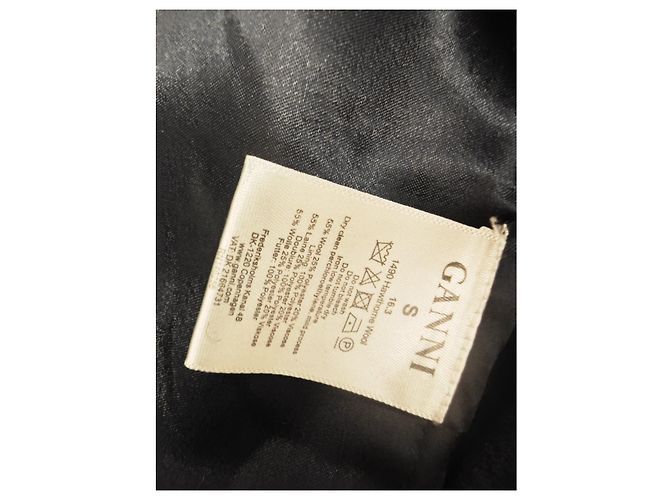 Ganni Wool Coat Navy Blue - view 5