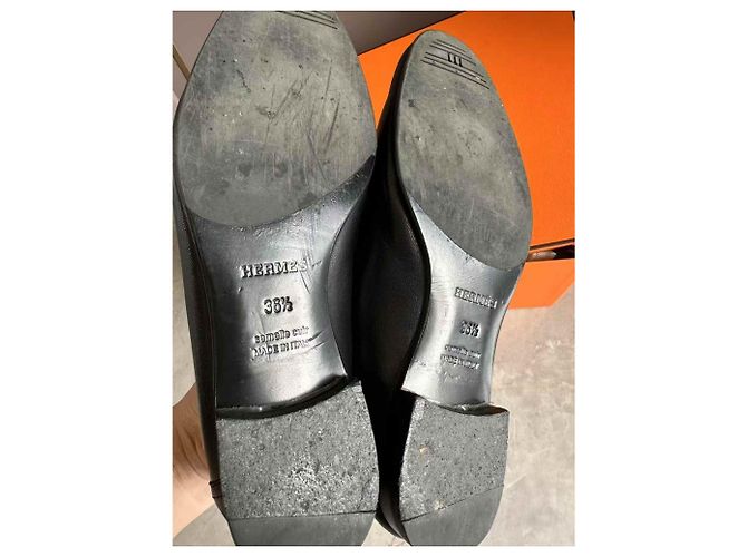 Hermès Time Ballerine in pelle nera Nero - vista 3