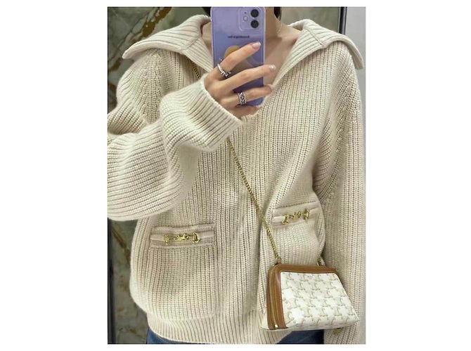 Pull en cachemire Céline beige - vue 5