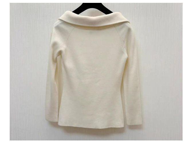 Autre Marque Dior Strickpullover Wolle Ecru Beige - Ansicht 2