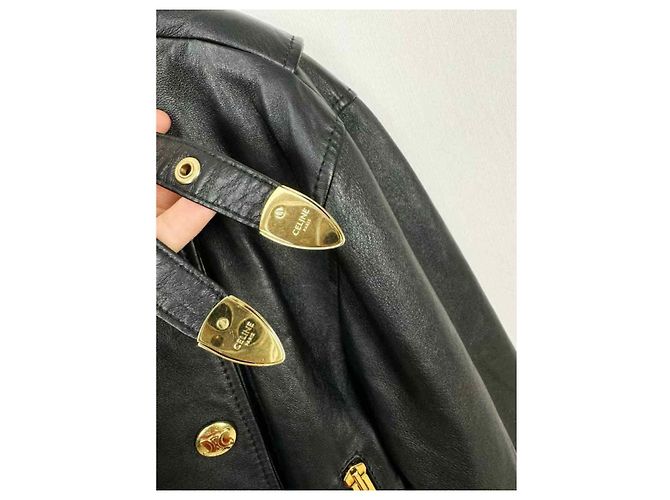 Céline Giacche in pelle Celine Nero - vista 3