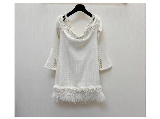 Vestido Balmain de tweed blanco - vista 3