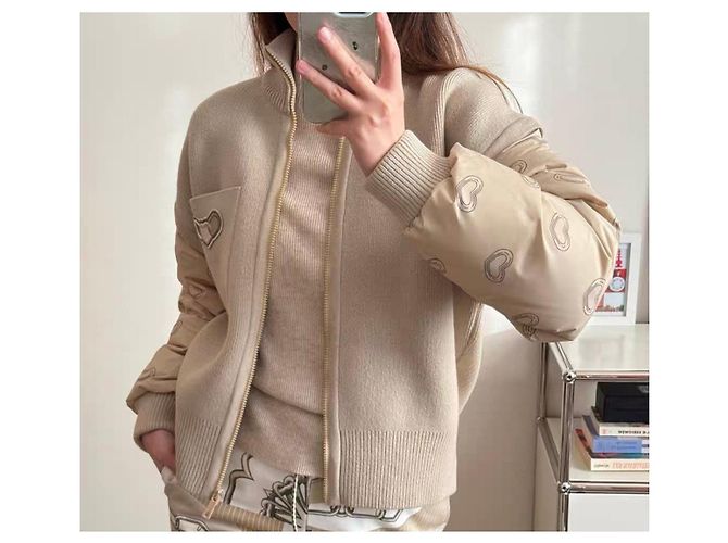 Hermès Wollmantel Beige Größe 34 - Ansicht 6
