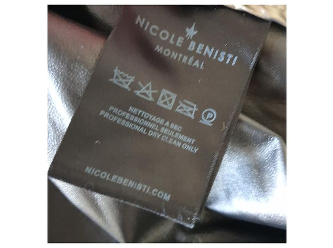Autre Marque Abrigo Nicole Benisti de algodón negro - vista 6