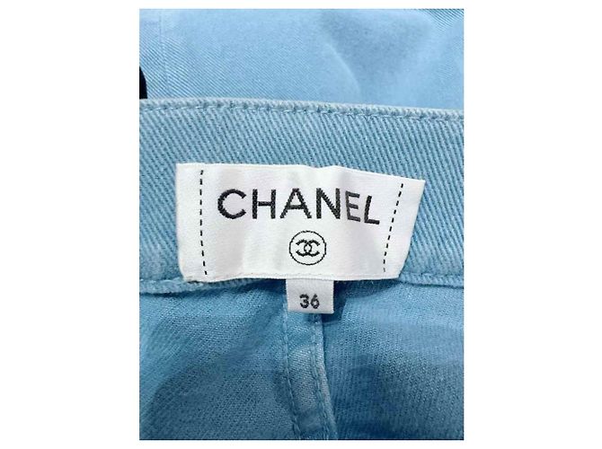 Pantalones Chanel azules de algodón - vista 5