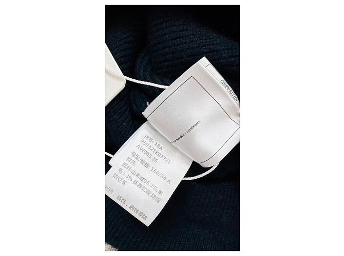 Chanel Kleid aus Kaschmir Navy Blau Marineblau - Ansicht 5