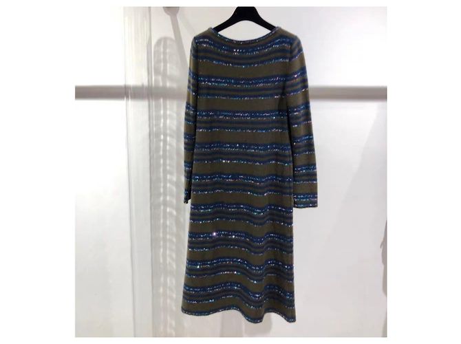 Vestido Chanel de cashmere Multicor - vista 2