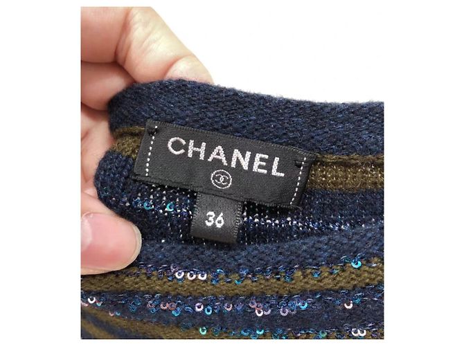 Vestido Chanel de cashmere Multicor - vista 5
