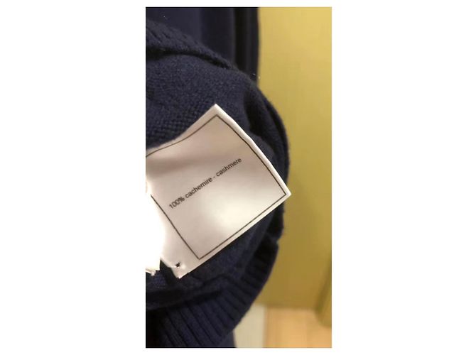 Chanel Strickjacke aus Kaschmir Navy Marineblau - Ansicht 3