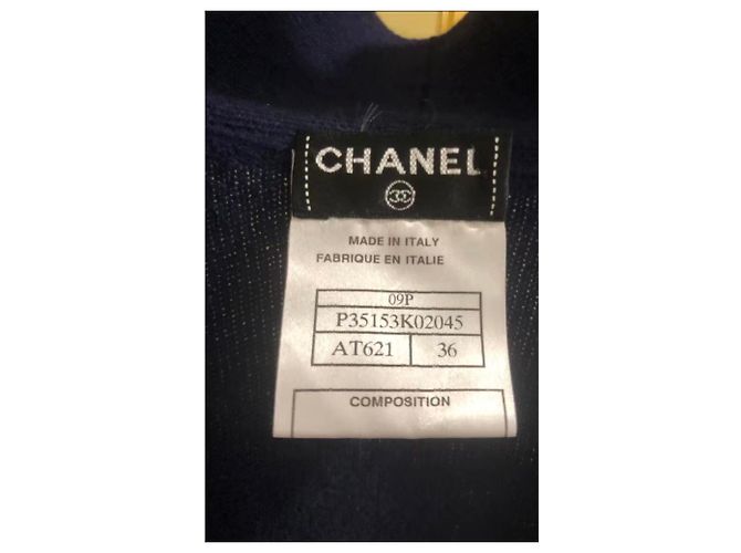 Chanel Strickjacke aus Kaschmir Navy Marineblau - Ansicht 5