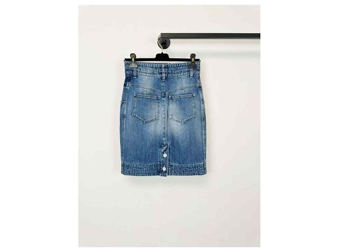 Falda Chanel de algodón azul talla 36 - vista 3