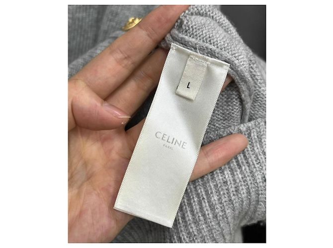 Pull en maille Céline gris en cachemire - vue 4