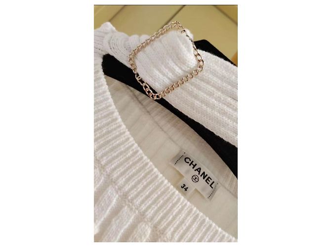 Chanel Strickpullover aus weißer Baumwolle - Ansicht 4
