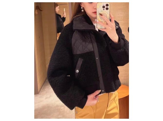 Abrigo Hermès Negro de Lana Talla 36 - vista 6