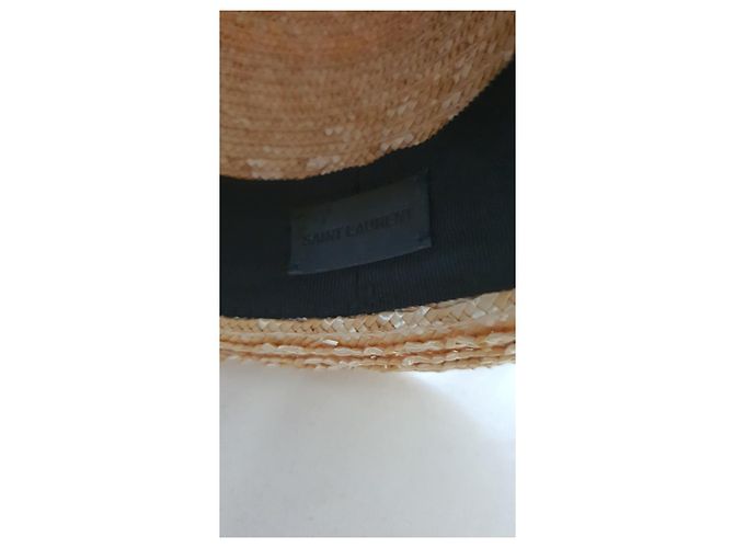 Autre Marque Cappello Saint Laurent in vimine giallo - vista 3