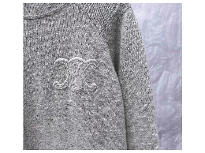 Pull en cachemire gris Céline - vue 3