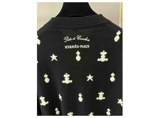 Malha Hermès de cashmere preto - vista 3