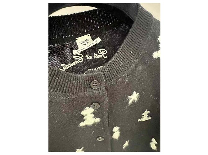 Malha Hermès de cashmere preto - vista 4