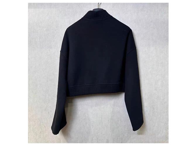 Hermès Mantel Schwarz Kaschmir Größe 38 - Ansicht 2