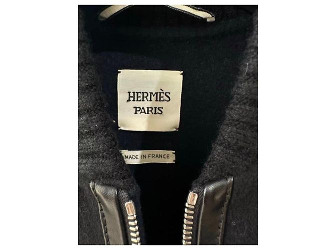 Hermès Mantel Schwarz Kaschmir Größe 38 - Ansicht 6