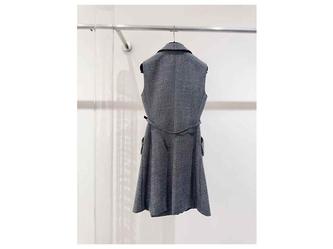 Autre Marque Dior Kleid aus Wolle Grau - Ansicht 2