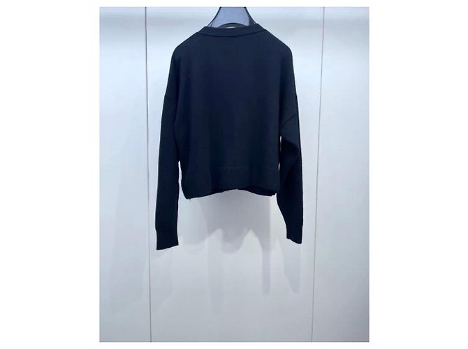 Pull en cachemire noir Céline - vue 2