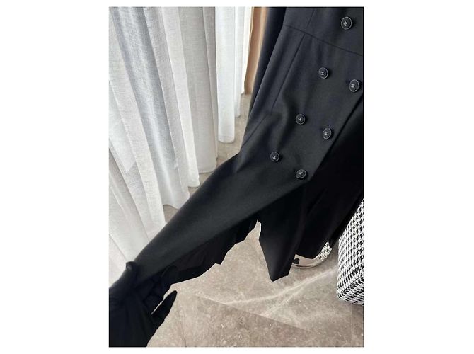 Chanel Black Wool Coat Size 36 - view 3