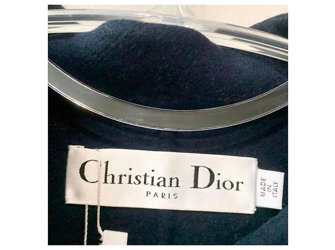 Autre Marque Dior Navy Blue Wool Coat - view 3