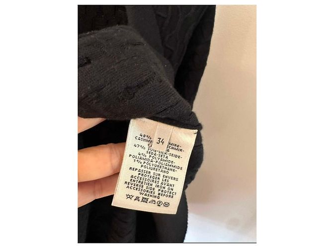 Malha de cashmere Hermès preta Preto - vista 5