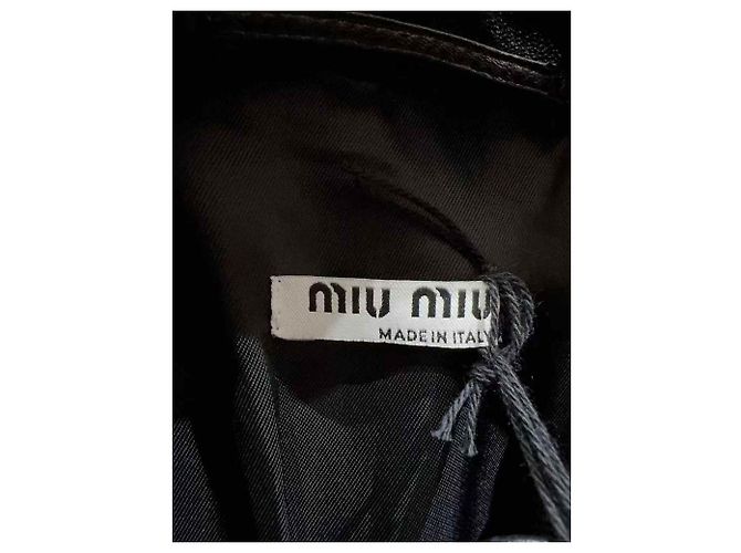 Miu Miu Lederjacken Schwarz - Ansicht 4