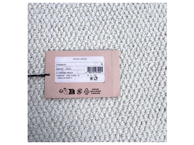 Miu Miu Strickjacke aus rosa Teddy-Kaschmir Mehrfarben - Ansicht 6