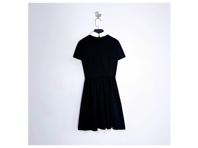 Vestido Princesa Corte Sirena Miu Miu de Gasa Negro Multicolor - vista 2