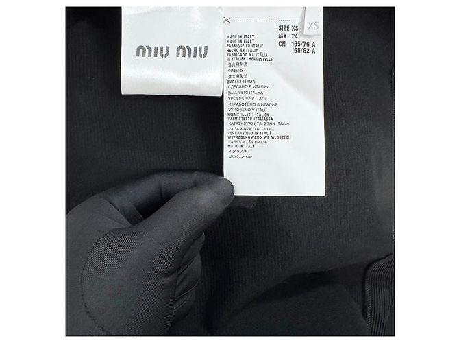 Vestido Princesa Corte Sirena Miu Miu de Gasa Negro Multicolor - vista 4