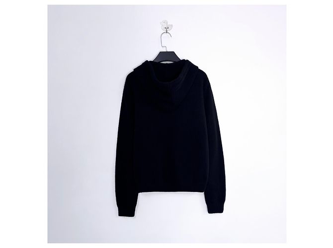 Triomphe Céline Strickjacke aus Kaschmir mit Kapuze Schwarz Mehrfarben - Ansicht 2