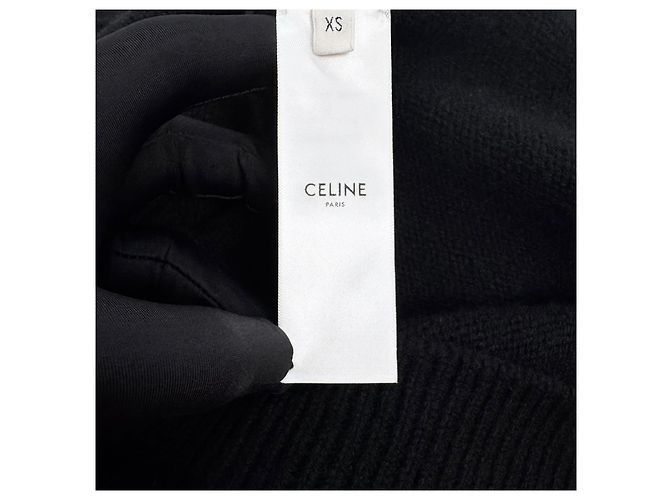 Triomphe Céline Strickjacke aus Kaschmir mit Kapuze Schwarz Mehrfarben - Ansicht 4