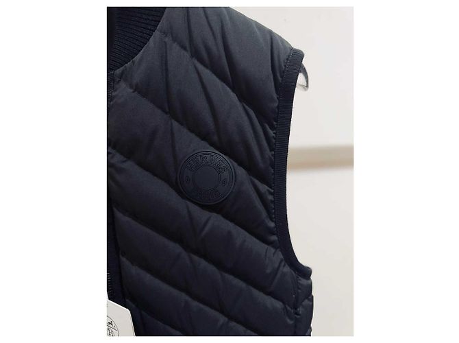 Abrigo Hermès Negro de Poliéster Talla 34 - vista 3